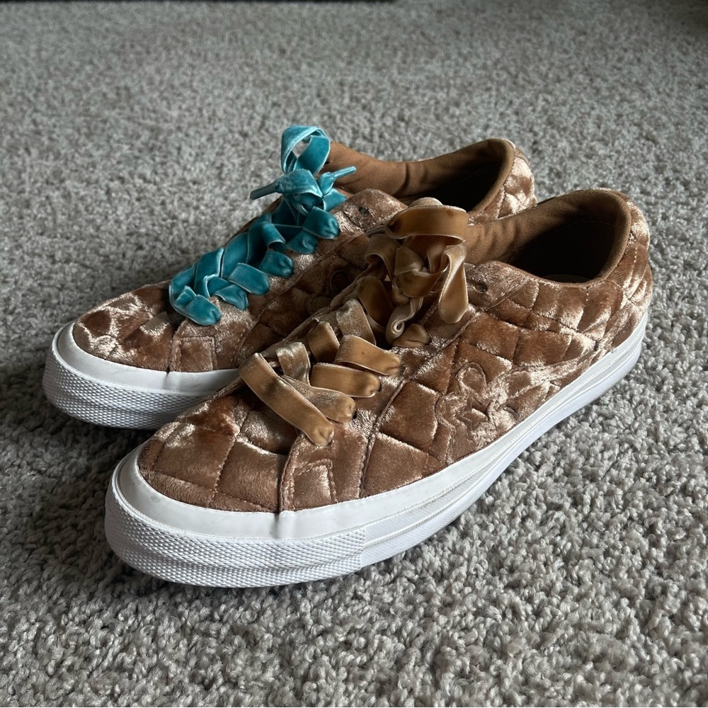 Golf Le Fleur x One Star Converse Quilted Velvet Brown Sneaker